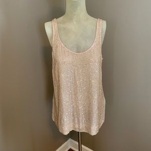Sequined, Silk J Crew Tank